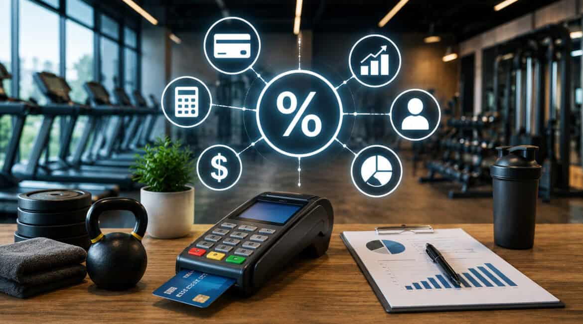Fitness business processing fees with digital payment system