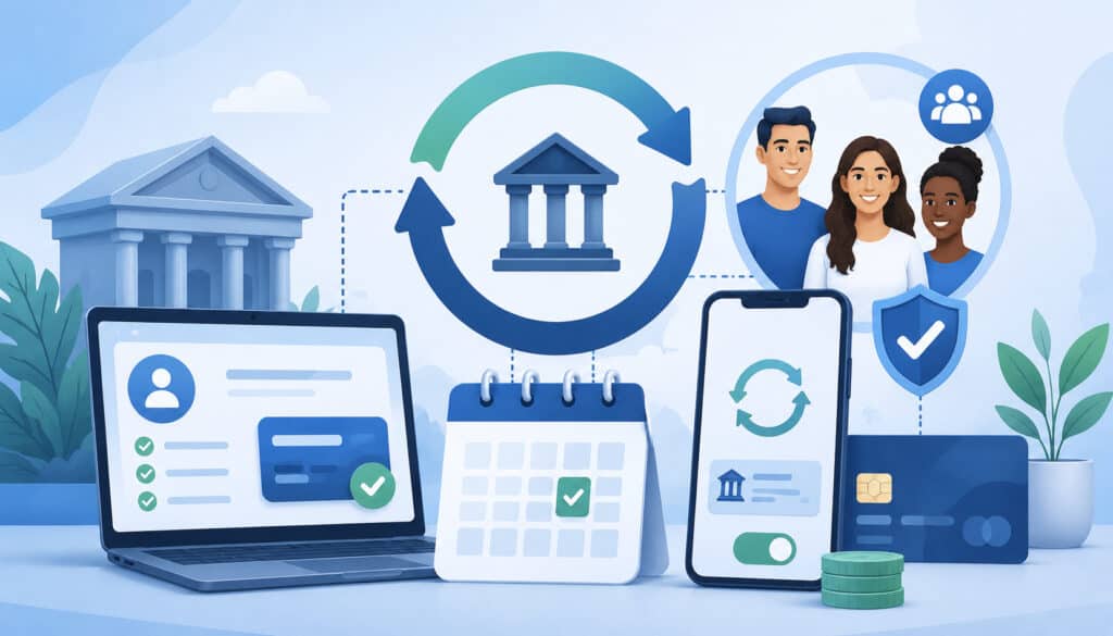 ACH recurring membership payment illustration