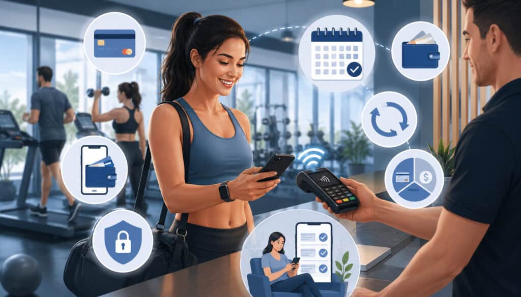 Flexible gym payment options illustration