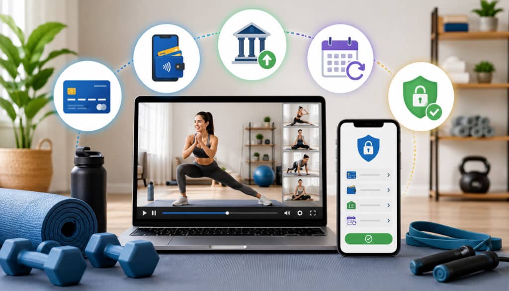 Online fitness program payment options