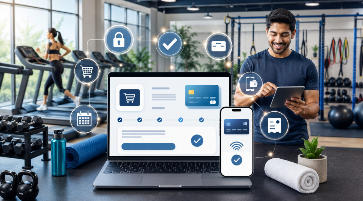 Online checkout system for fitness businesses