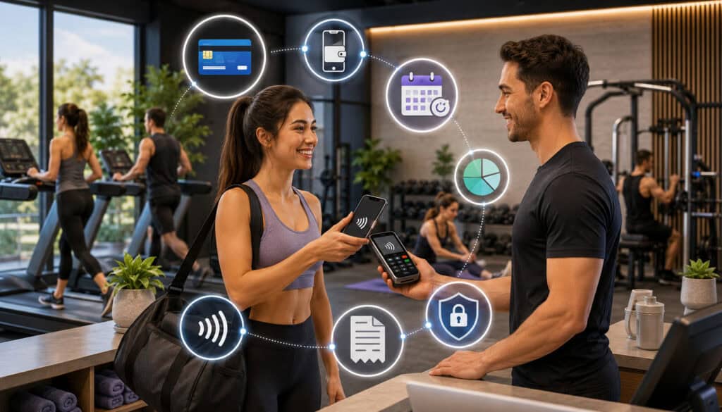 Flexible gym payment options illustration