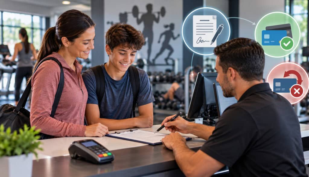 Parent authorizing a minor’s gym membership and billing