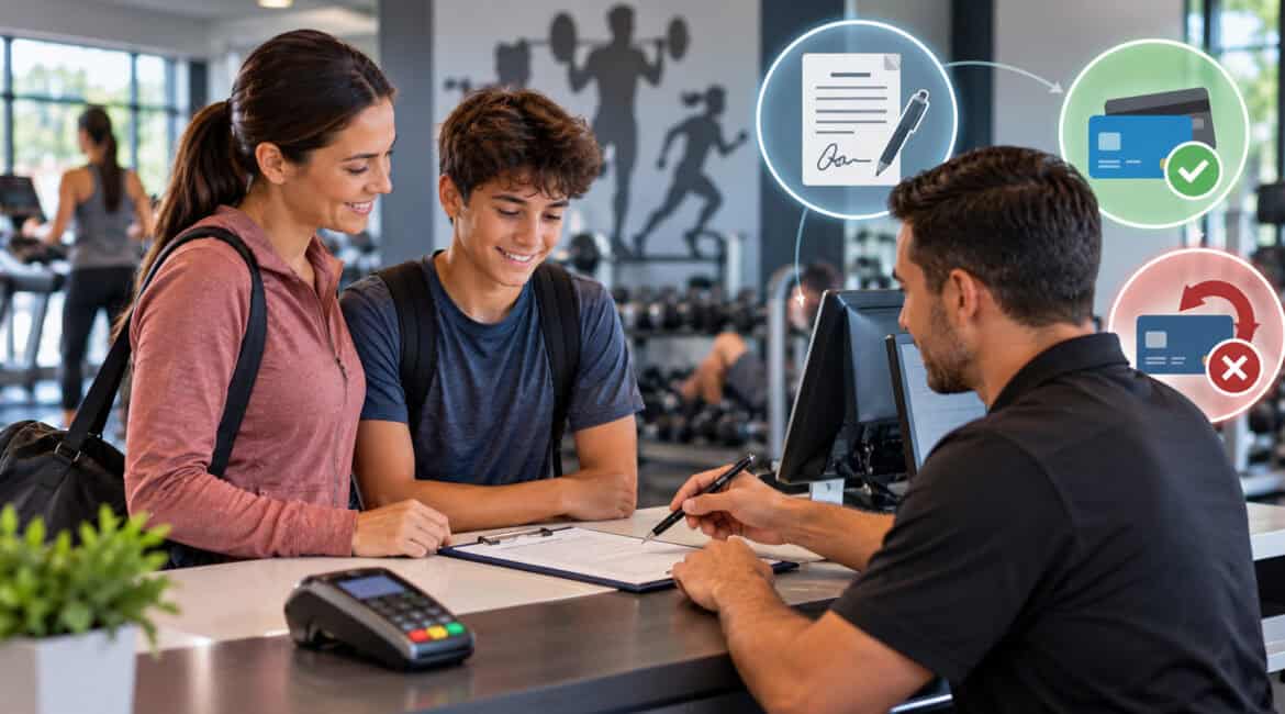 Parent authorizing a minor’s gym membership and billing